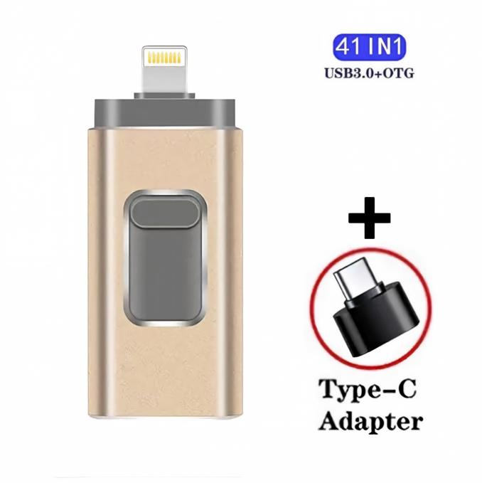 Large capacity 4-in-1 USB flash drive for Android and Apple phones, 1TB.