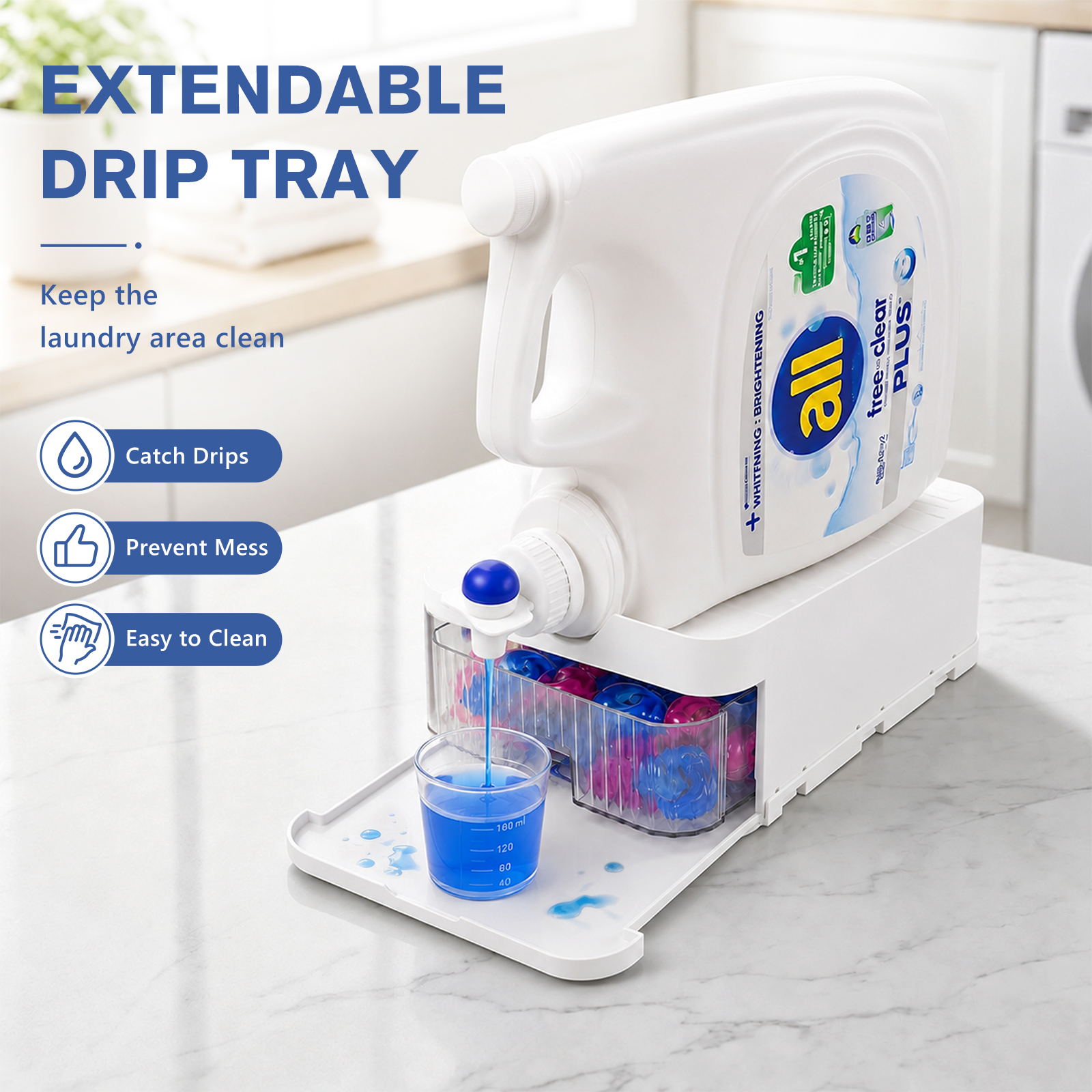PLLDLC® Countertop Liquid Laundry Detergent Dispenser & Holder