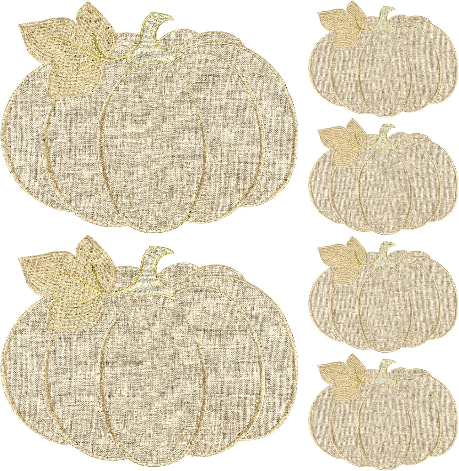 PLLDLC® Pumpkin Placemats Set of 4 – Fall Thanksgiving Table Decor
