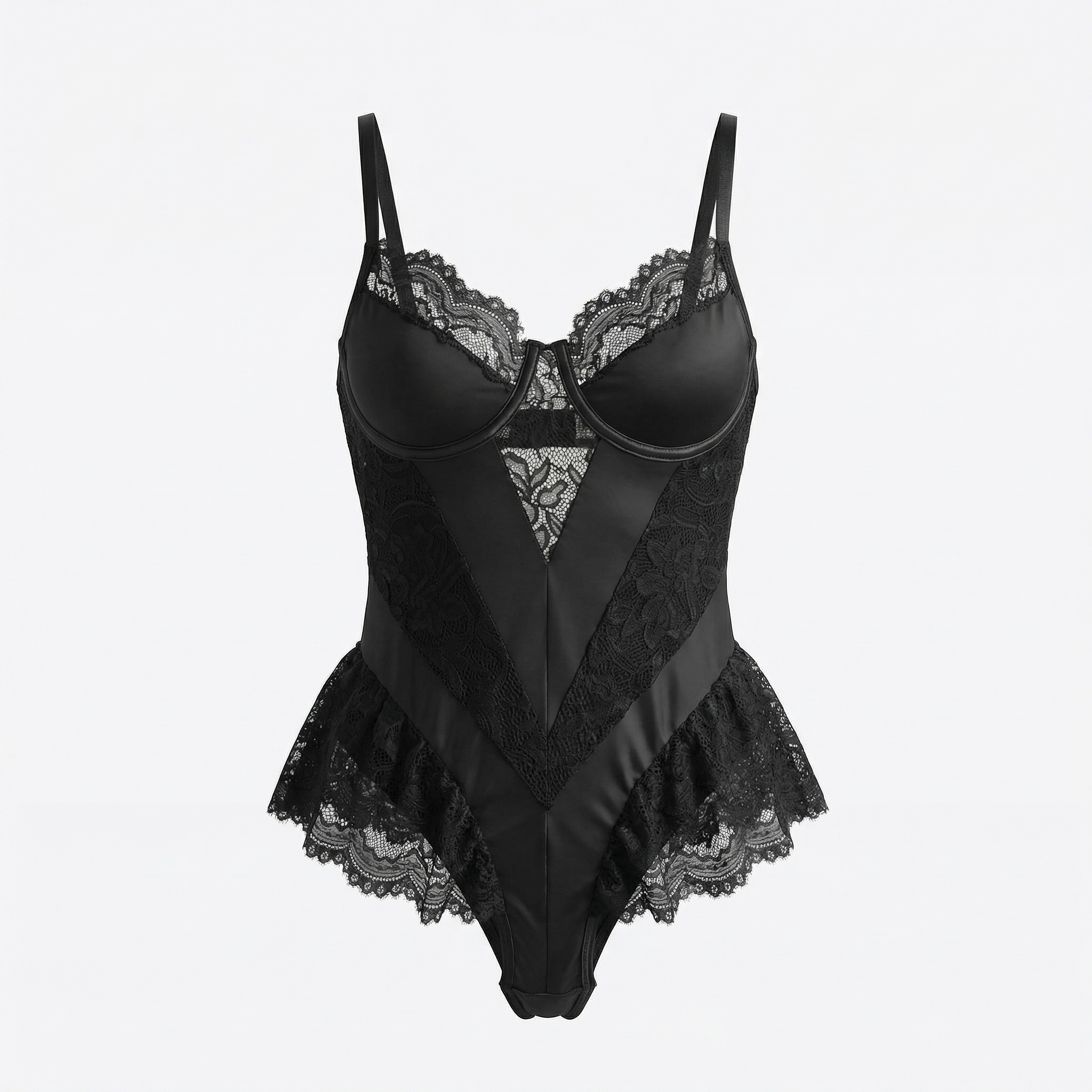 Lace Backless Crotchless Bodysuit Lingerie Set