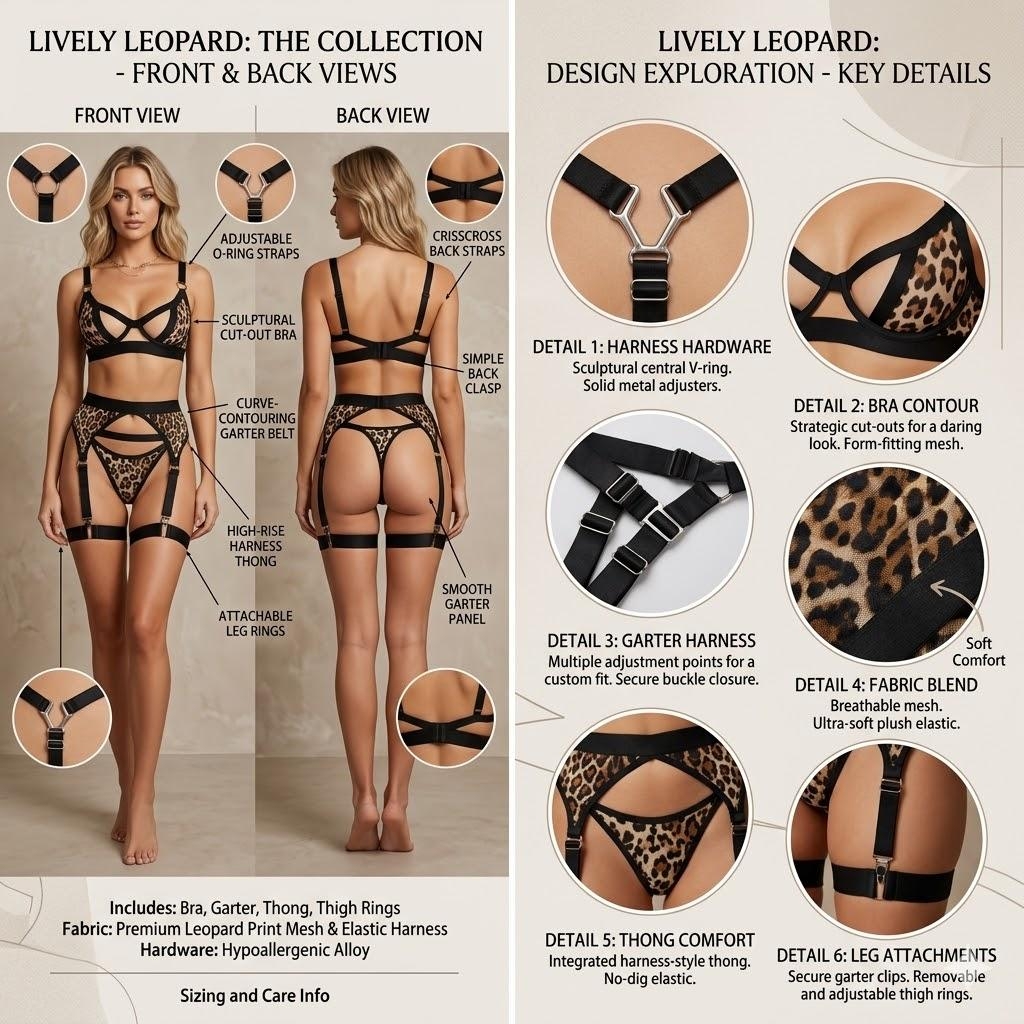 Sexy Leopard Print 3-Piece Lingerie Set