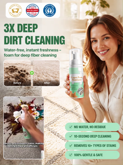 2026 Upgraded Waterless Carpet Foam Cleaner | Instant Stain‑Removing Carpet Spot Spray