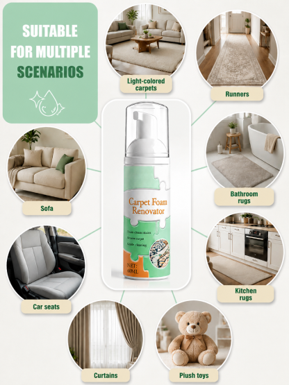 2026 Upgraded Waterless Carpet Foam Cleaner | Instant Stain‑Removing Carpet Spot Spray