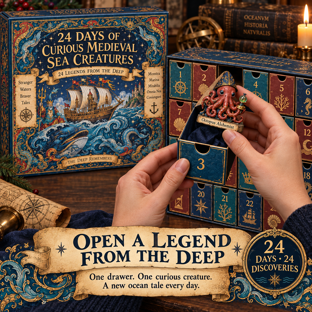Medieval sea creature advent characters