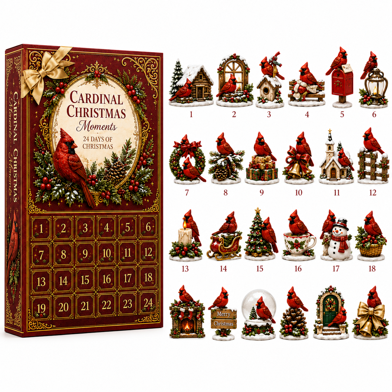 ⏰Last day 50% off🔥✨24-Day Advent Calendar - Cardinal
