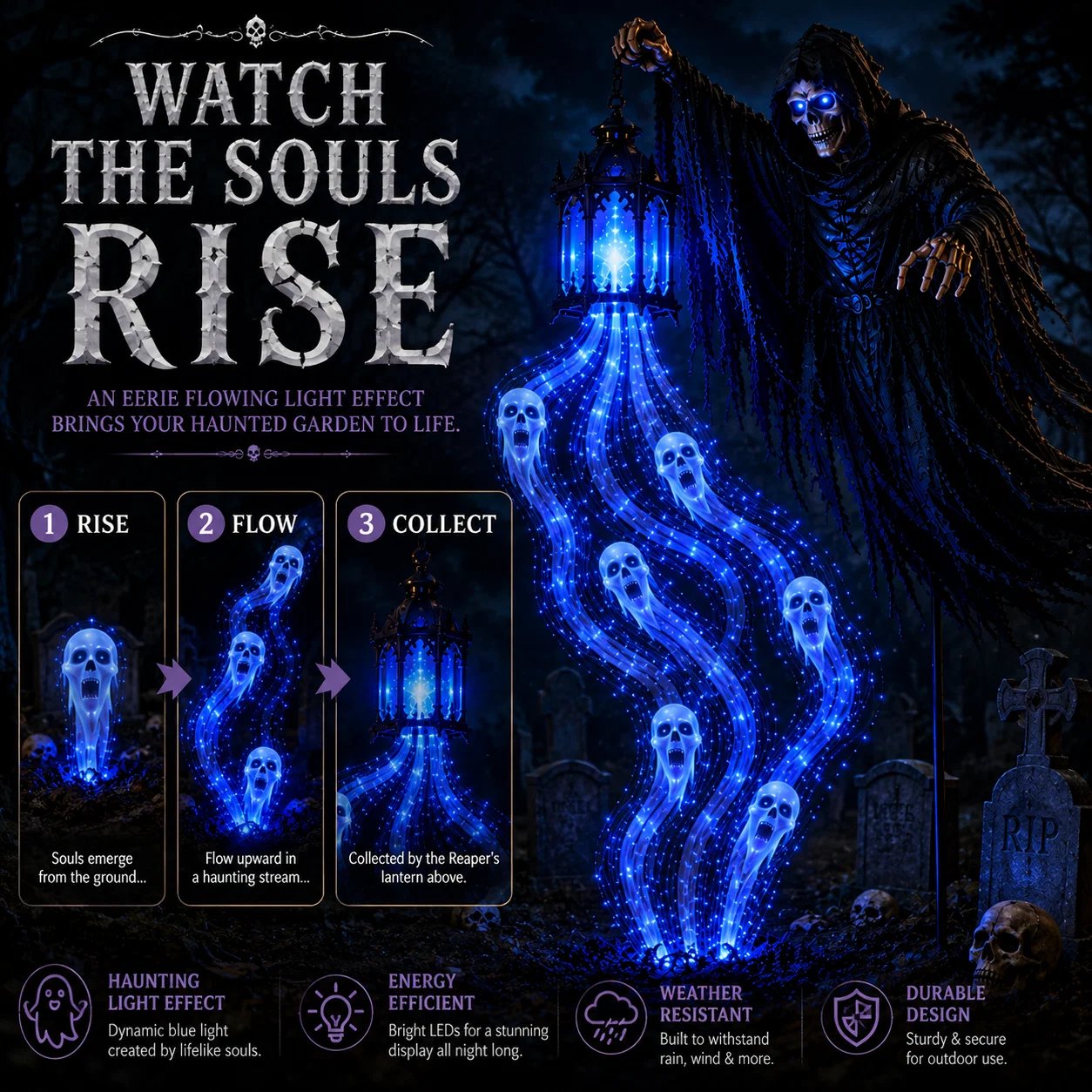 Flowing Halloween soul light effect