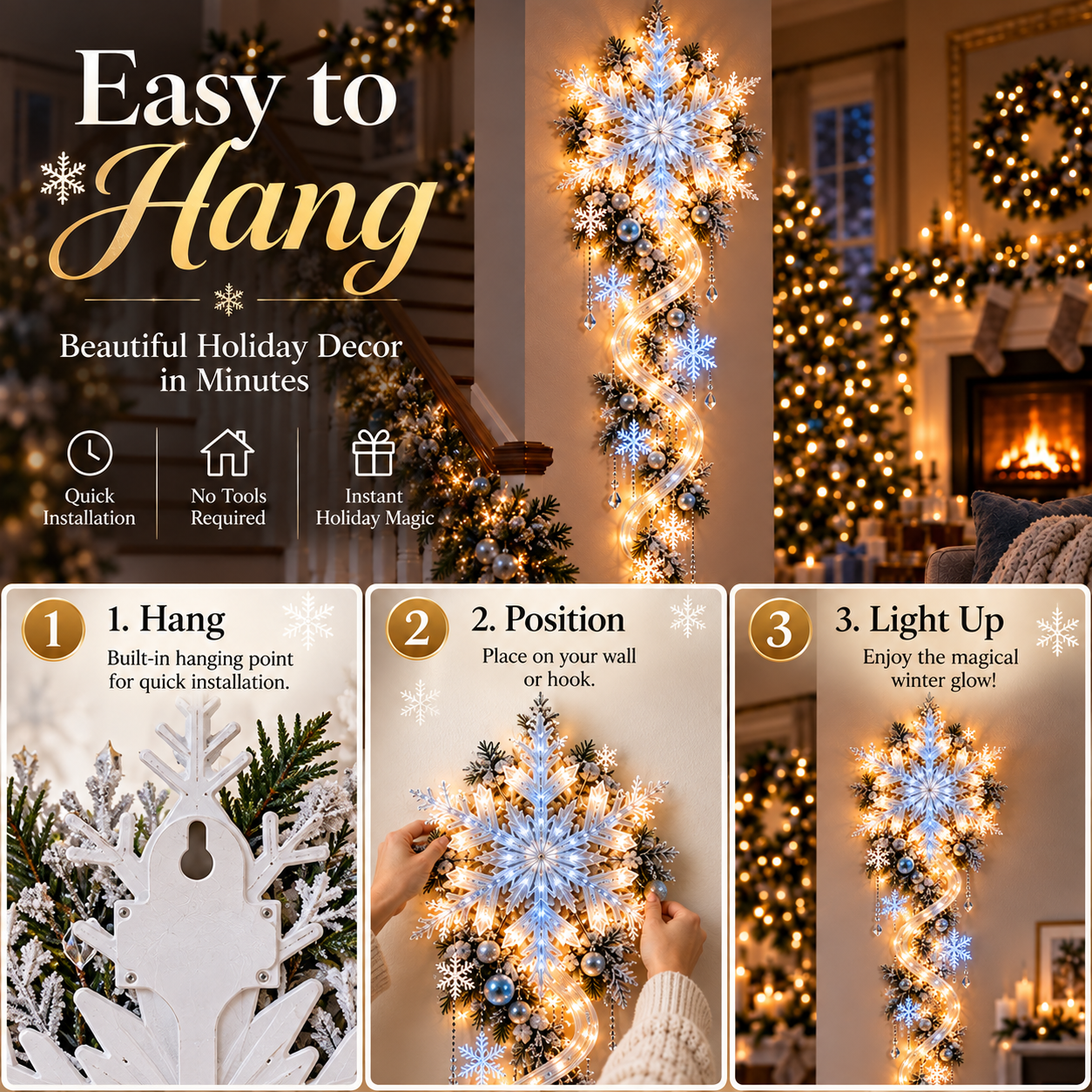 Easy to hang Snowflake Blizzard Trail
