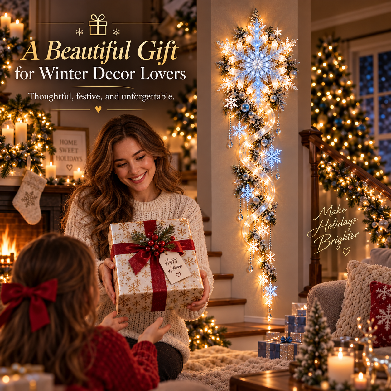 ❄️ Giant Snowflake Blizzard Trail™- Let the Snowstorm Glow Indoors