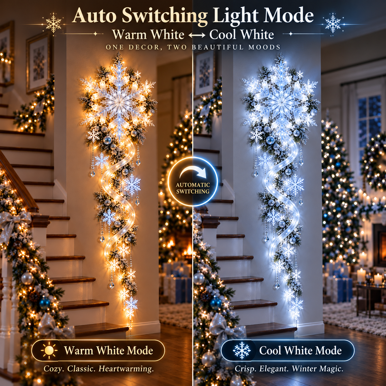 ❄️ Giant Snowflake Blizzard Trail™- Let the Snowstorm Glow Indoors