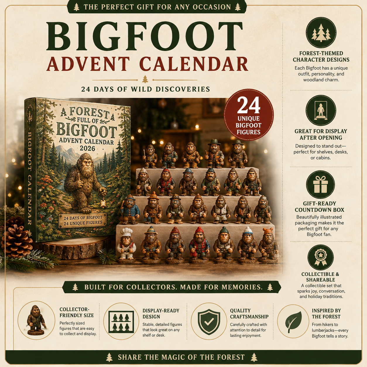 Bigfoot Advent Calendar product details and collector benefits