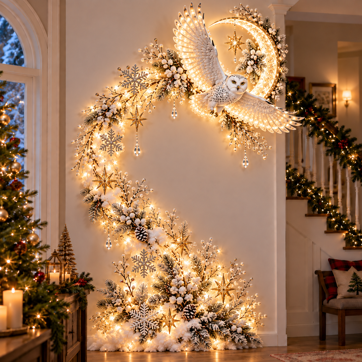 🐦 Lighted Flying Bird Christmas Wall Decor Collection | Warm LED Holiday Display