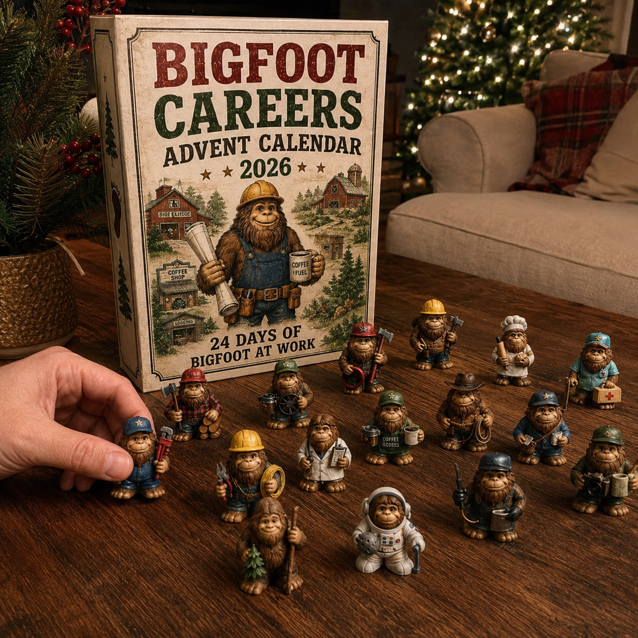 Customer holding Bigfoot Advent Calendar at home