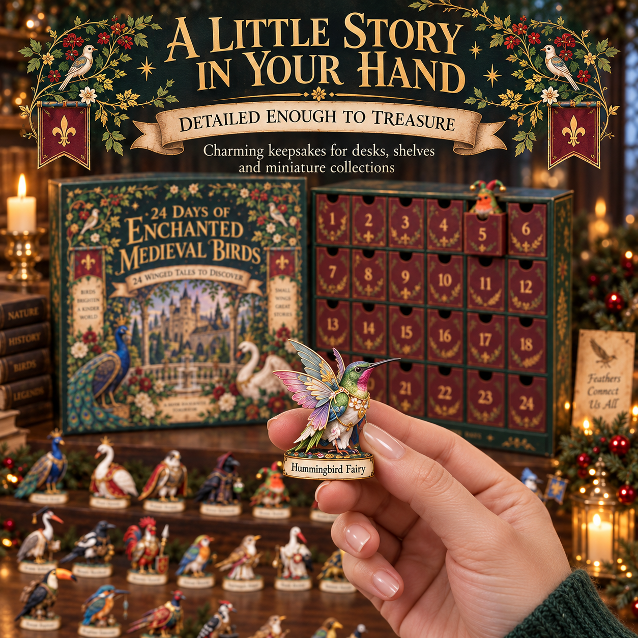 24 Days of Enchanted Medieval Birds Advent Calendar
