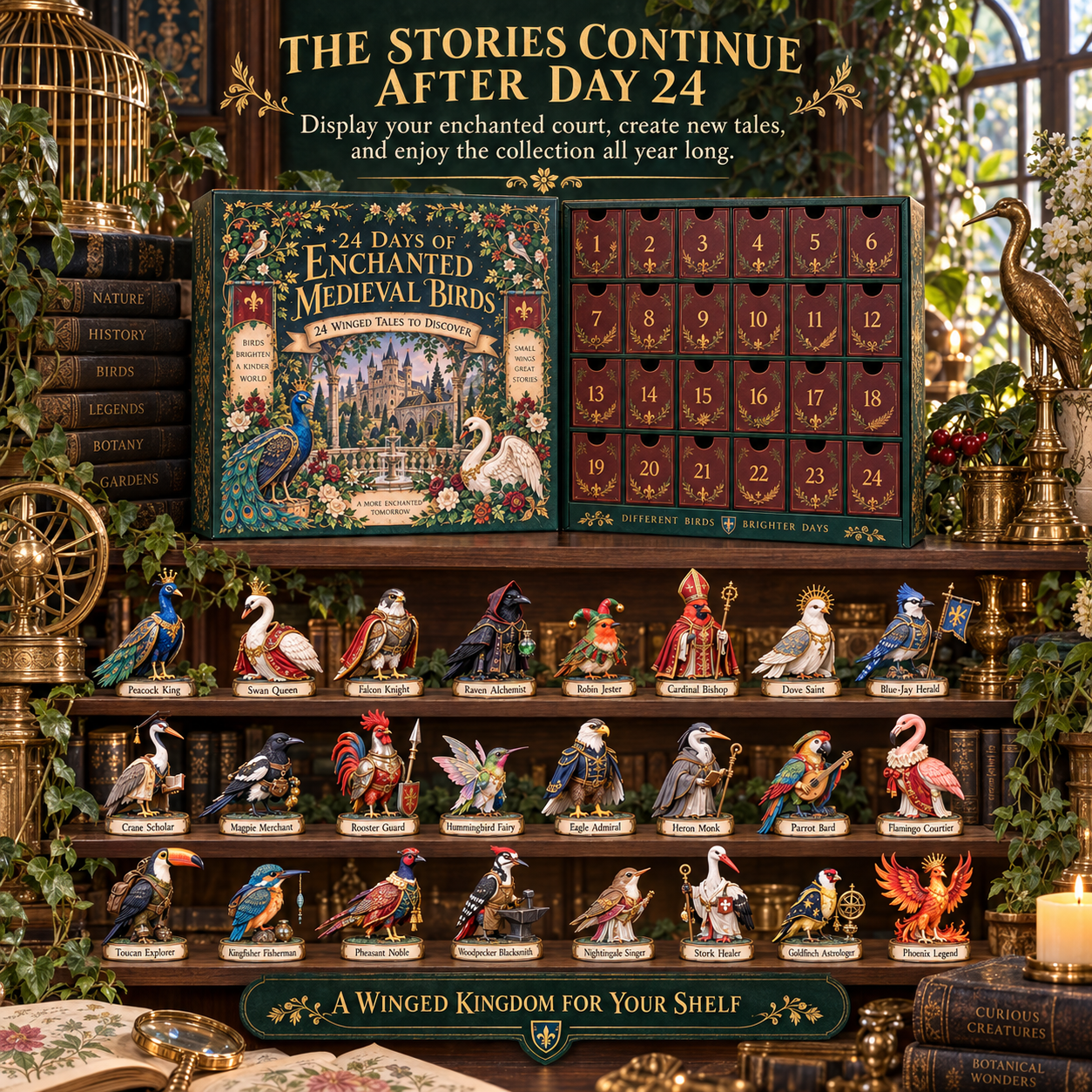 24 Days of Enchanted Medieval Birds Advent Calendar