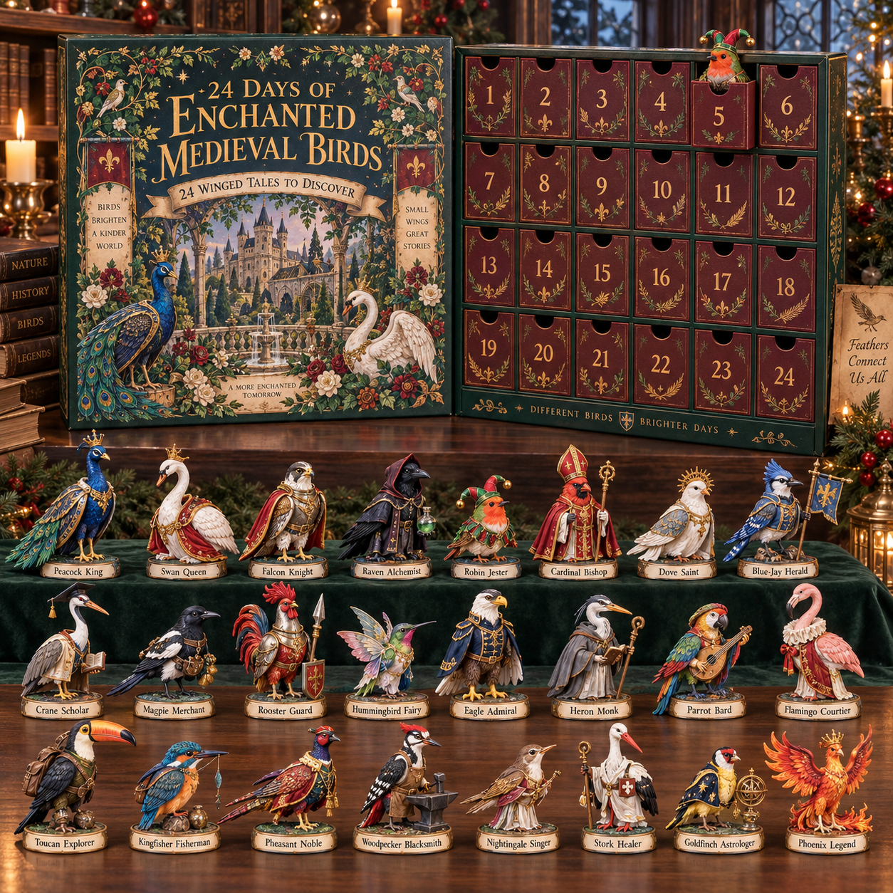 24 Days of Enchanted Medieval Birds Advent Calendar