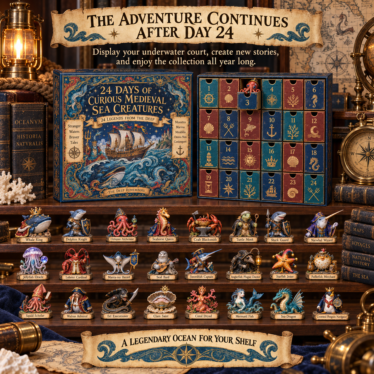 24 Days Medieval Sea Creature Christmas Countdown