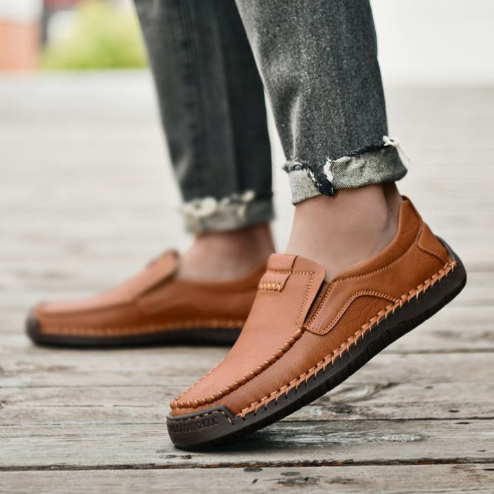Last Day 70% OFF🔥Men's Genuine Calfskin Casual Slip-On Flat Leather Loafers