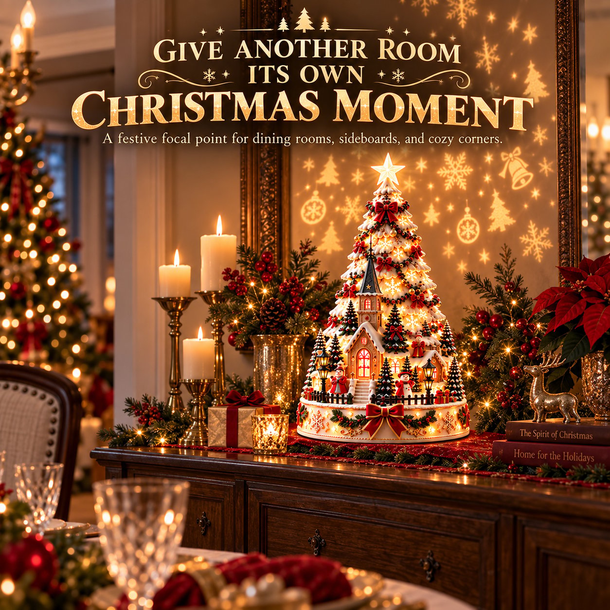 Christmas village in a real home placement
