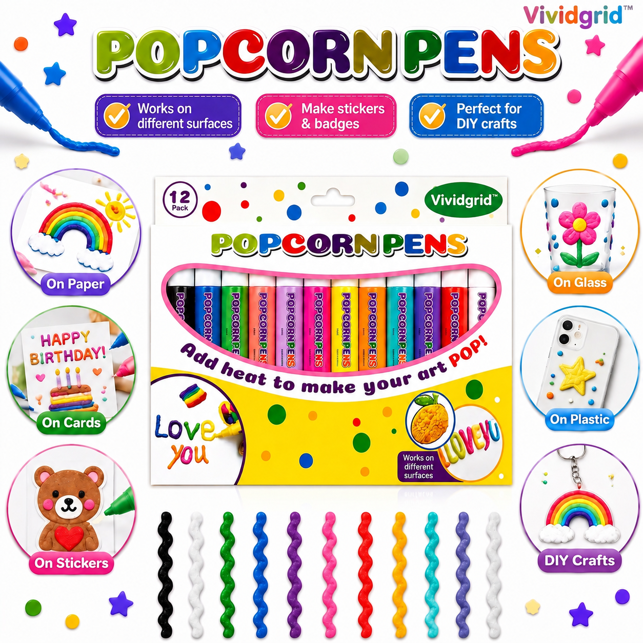 Vividgrid™ 3D Relief Art Pen – Turn Flat Drawings Into Touchable 3D Art