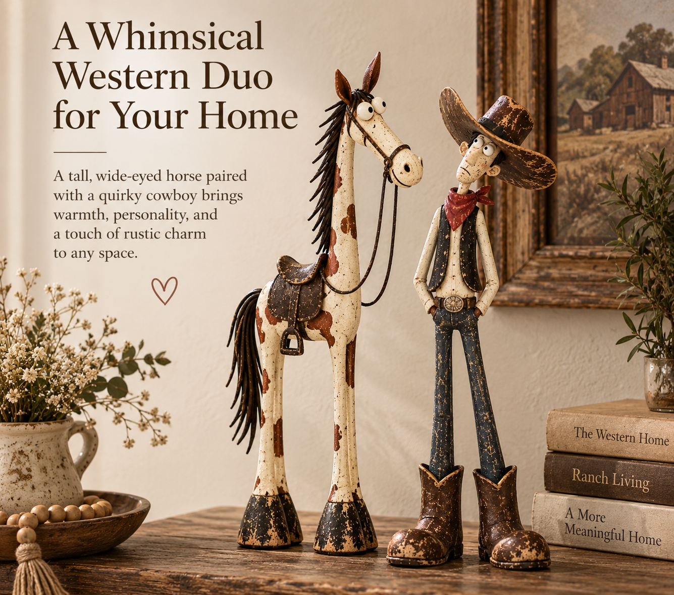 Funny western figurine décor