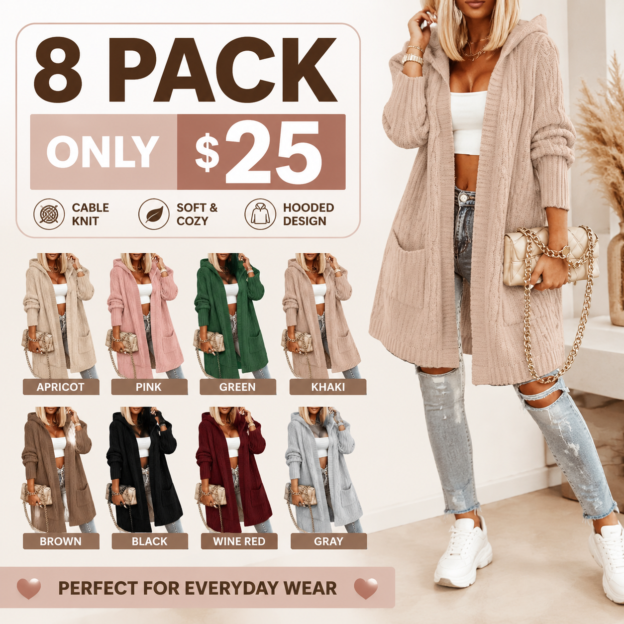 Hooded Long Cardigan Sweater Coat