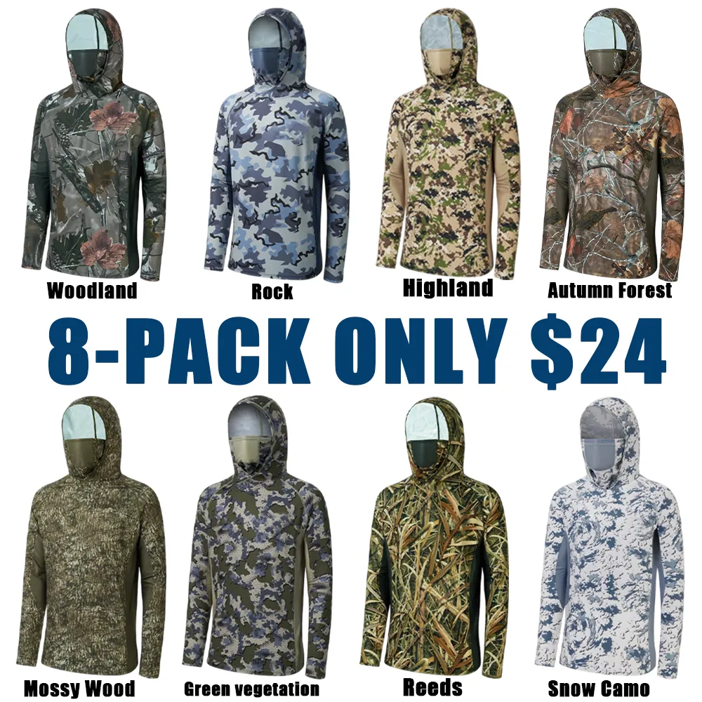Men's UPF 50+ Camo Hoodie Shirt
