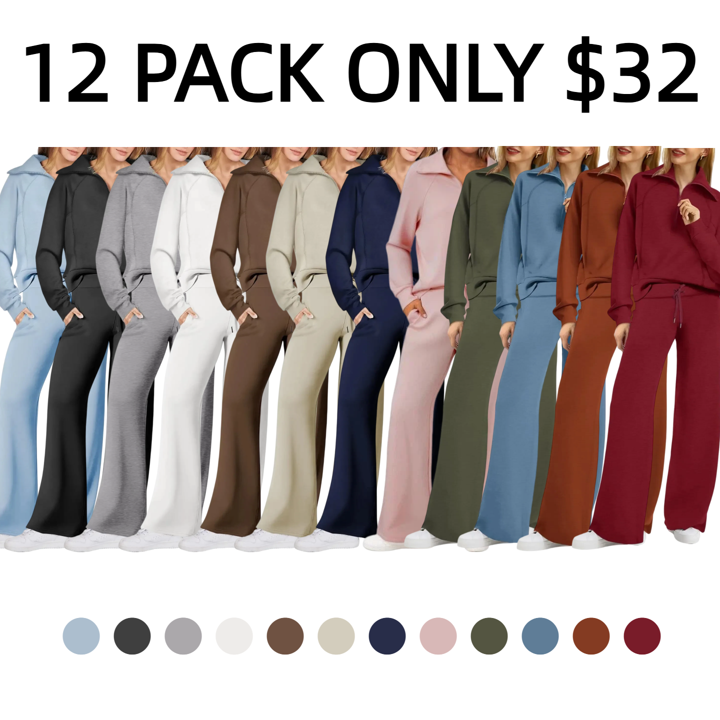 🔥Balck Friday 12 Packs Only $32 Women's Two-Piece Athletic Set