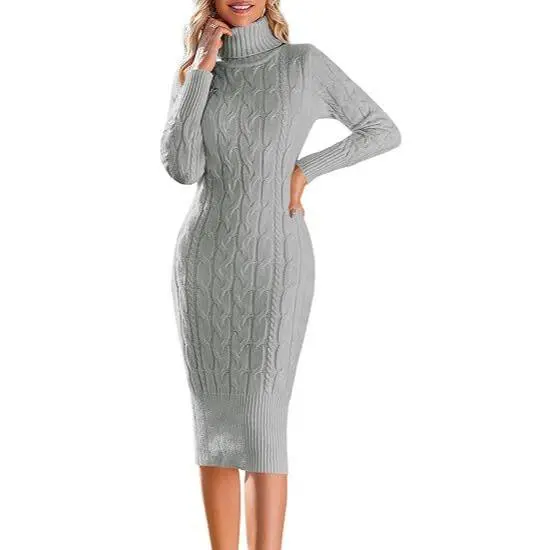 Women’s Long Sleeve Turtleneck Sweater Dress – Effortless Chic, Cozy Confidence | Winter Sale Event – Limited Stock!