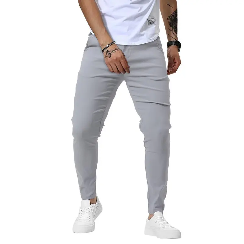 Men's Casual Slim Fit Pants Skinny Stretch Dress Slacks