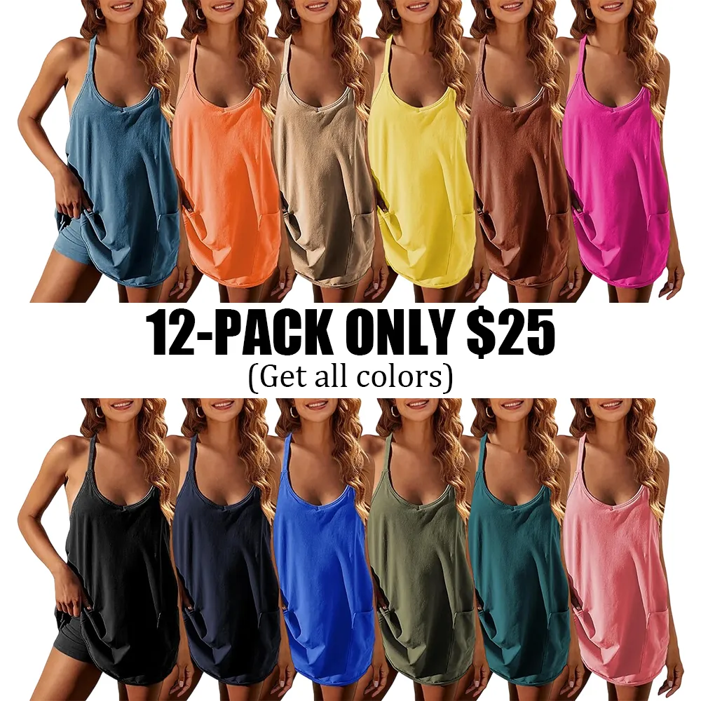 Women's Summer Sleeveless Mini Dress Athletic Spaghetti Strap