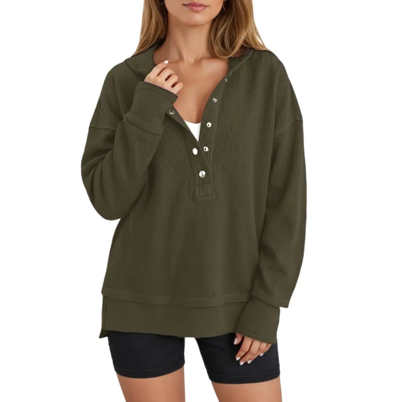 Womens Fashion V Neck Sweatshirt
