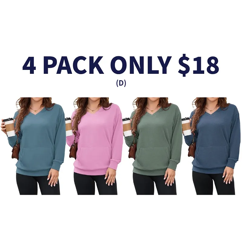 Women's Hoodless V-neck Sweatshirt