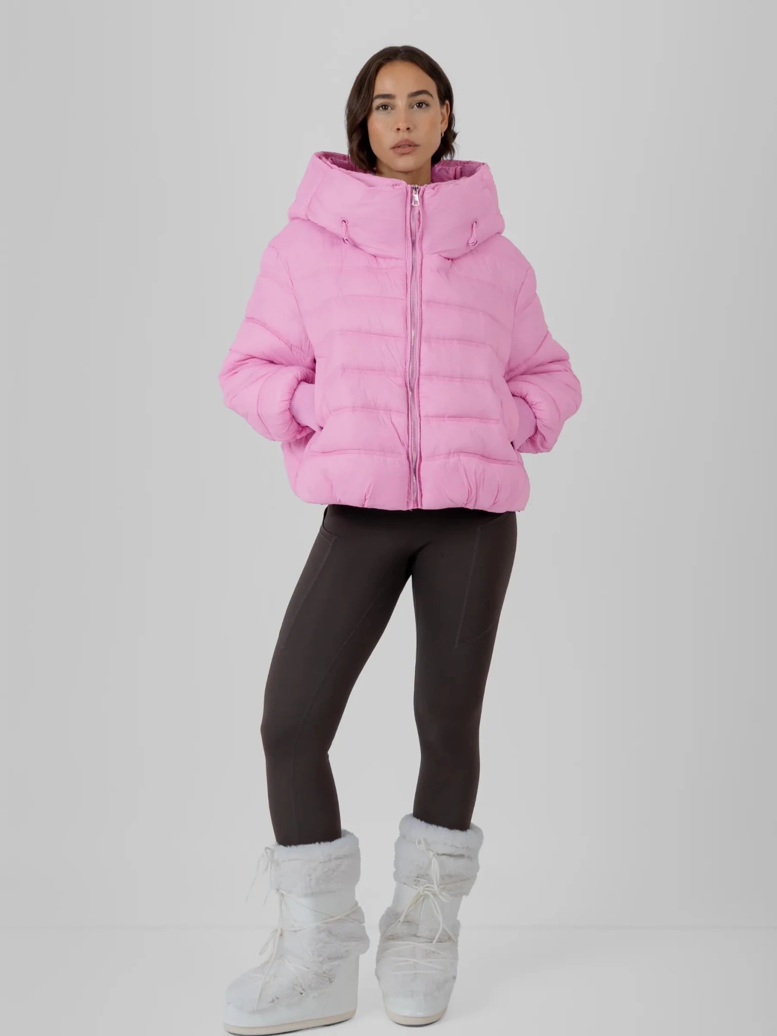 Oversized Hood Short Puffer Jacket