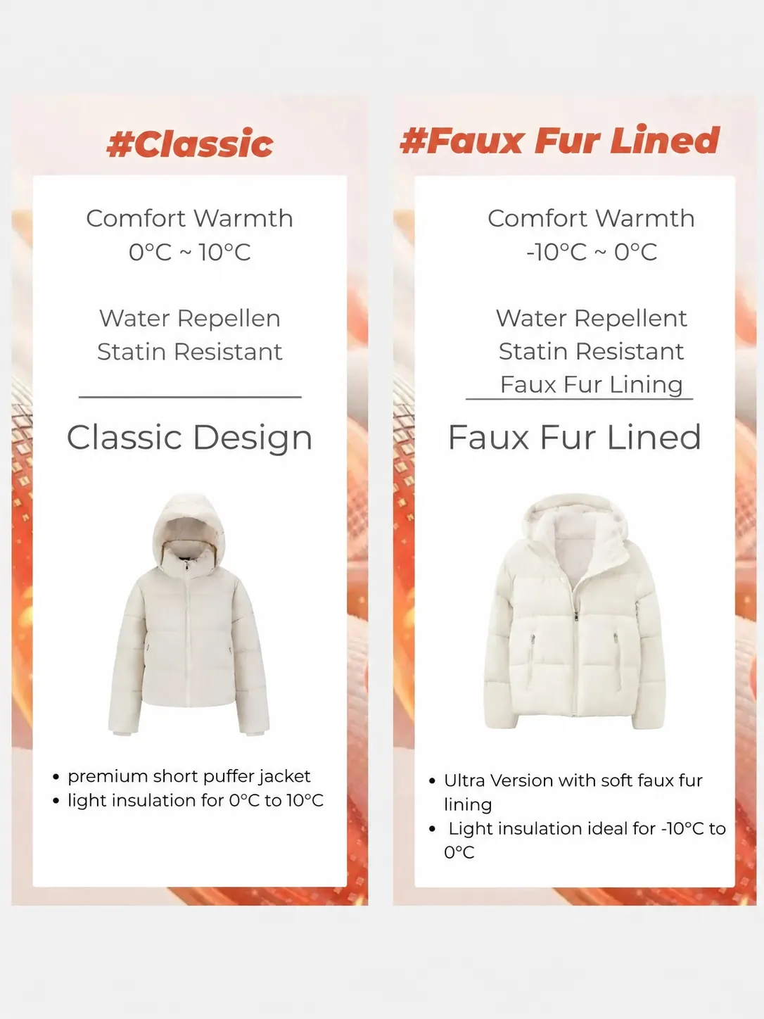 Classic Short Detachable Hooded Puffer Jacket