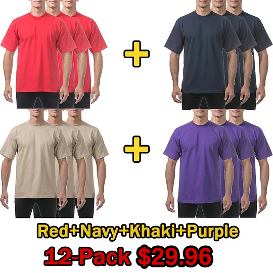 Men's Heavyweight Cotton Short Sleeve Crew Neck T-Shirt
