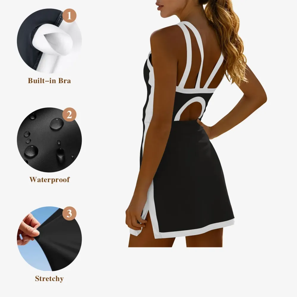 Women's Sleeveless Halter Tennis Dress