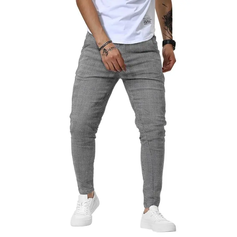 Men's Casual Slim Fit Pants Skinny Stretch Dress Slacks