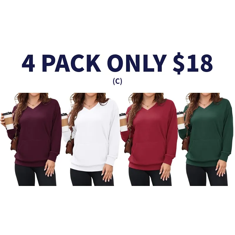 Women's Hoodless V-neck Sweatshirt