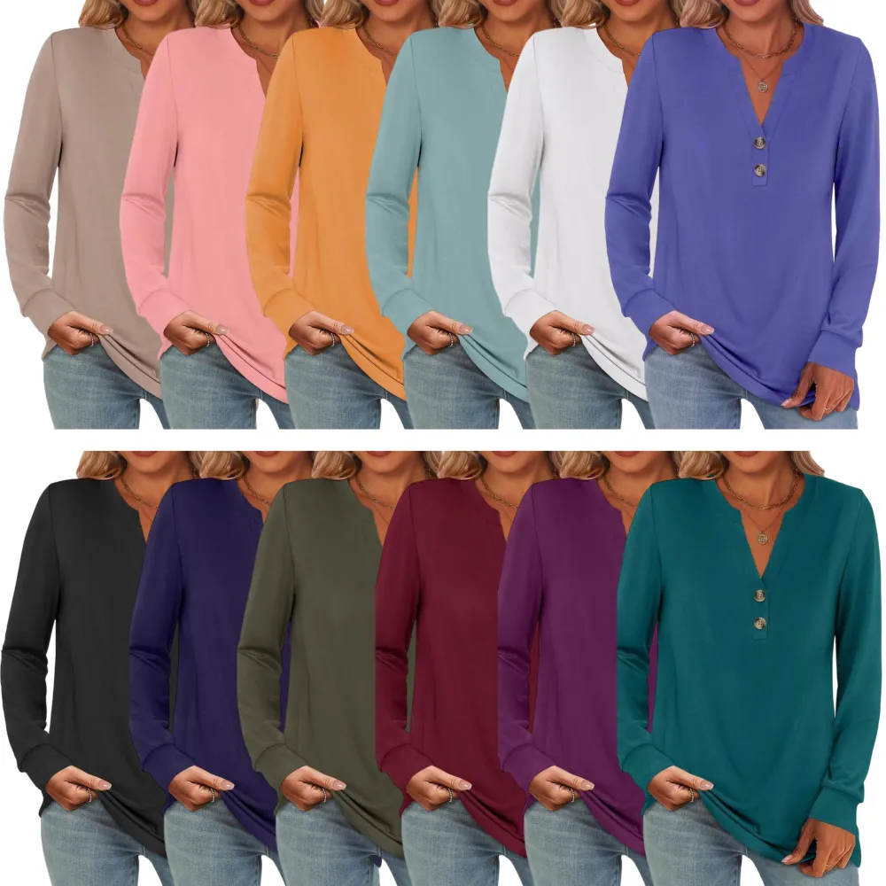 Women's 2025 Trendy Fall Henley Top