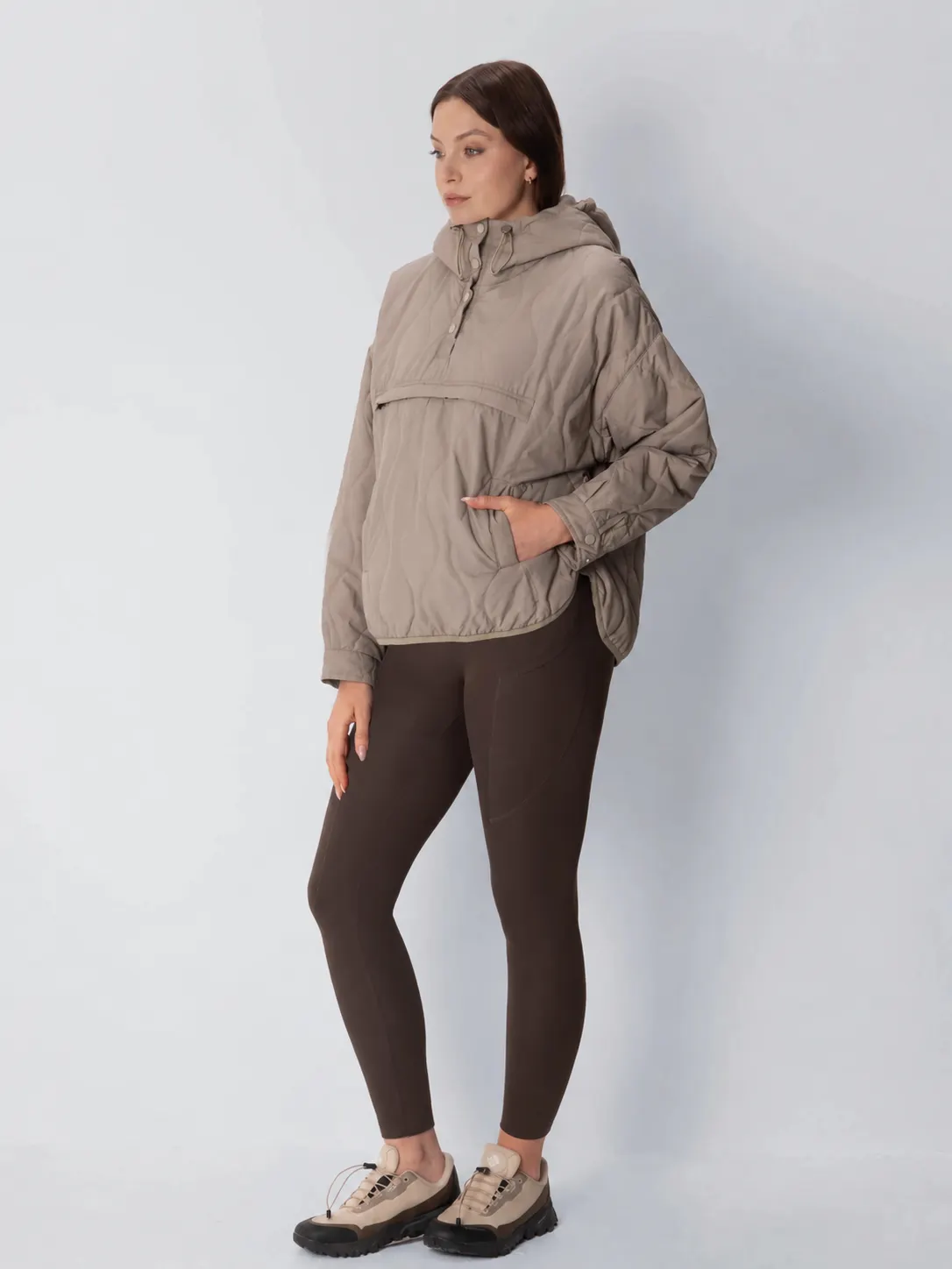 Kangaroo Pocket Packable Quilted Puffer Hoodie
