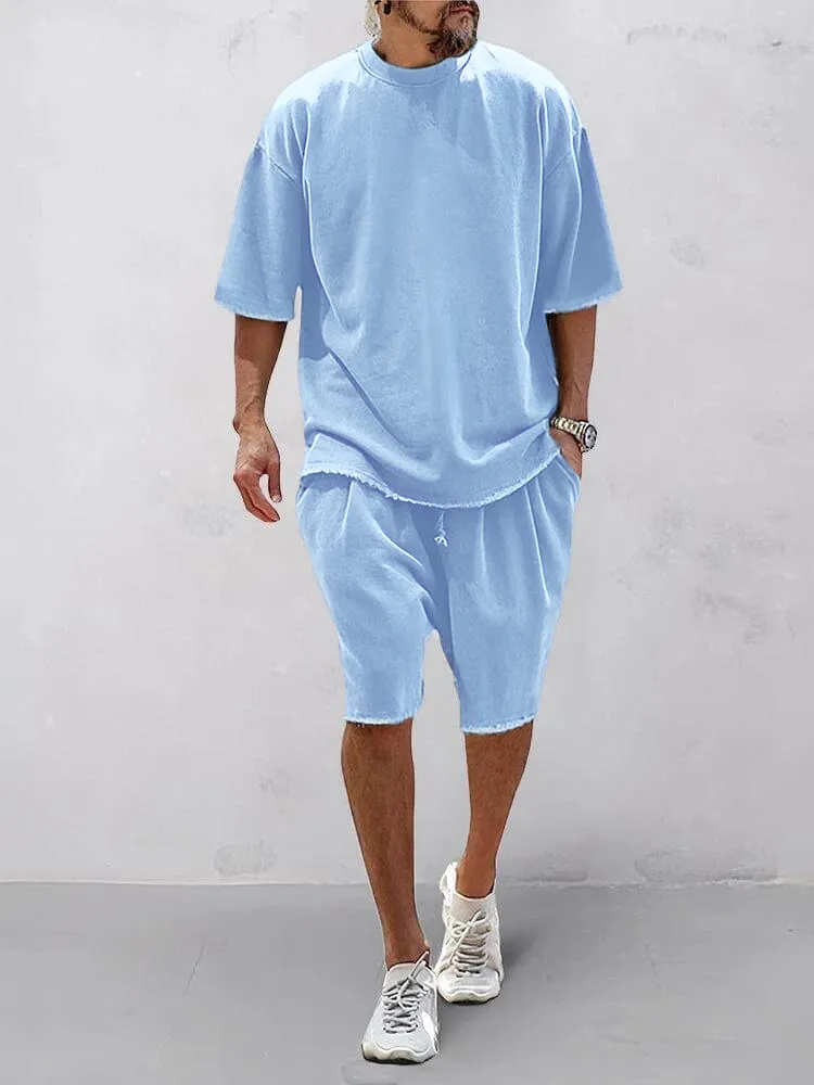 Men's Casual Loose Fit Solid Sports Sets