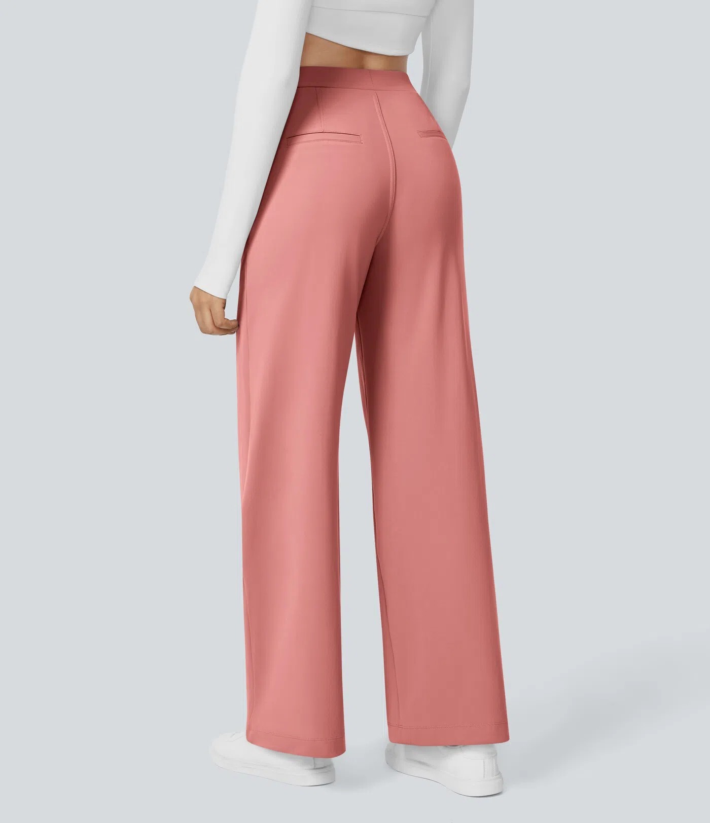 ⏰Big Spring Sale!High Waisted Side Pocket Straight Leg Work Pants