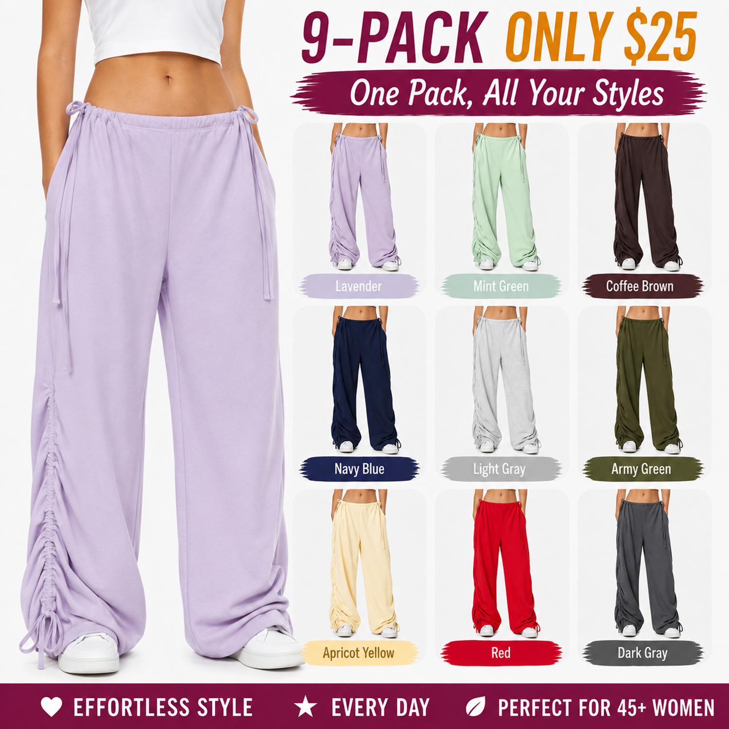 Women's 4-in-1 Adjustable Wide Leg Pants
