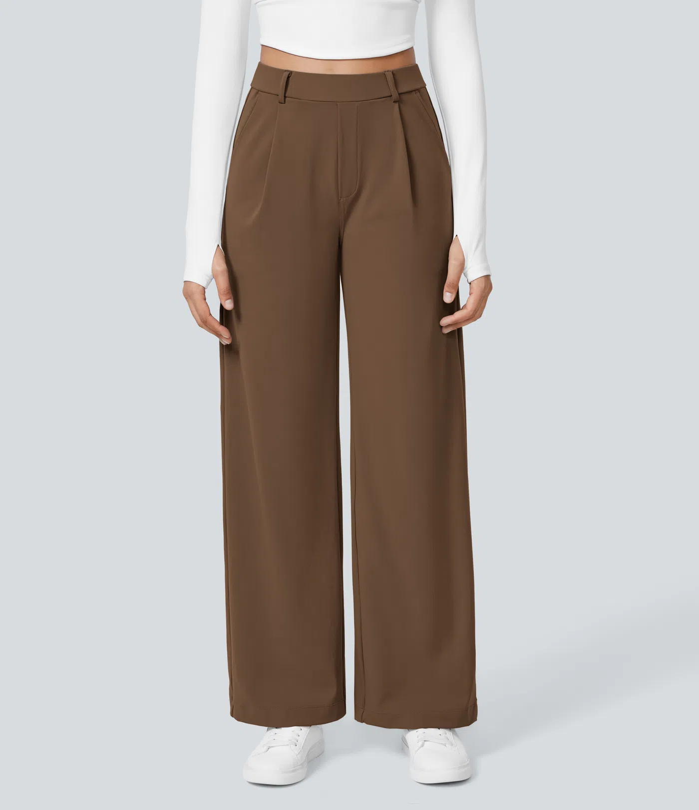 ⏰Big Spring Sale!High Waisted Side Pocket Straight Leg Work Pants