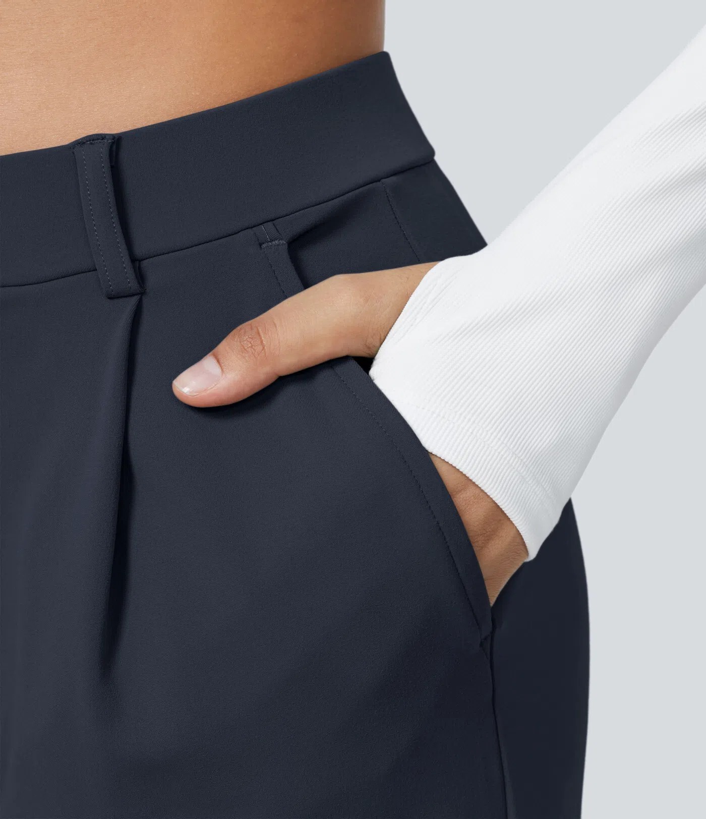 ⏰Big Spring Sale!High Waisted Side Pocket Straight Leg Work Pants