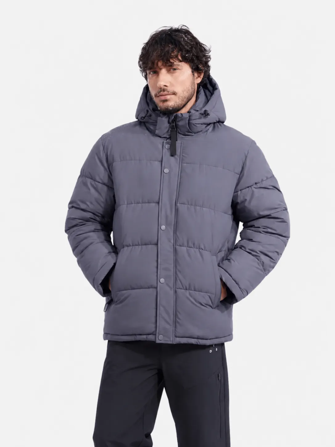 Men's Detachable-Hooded Puffer Jacket