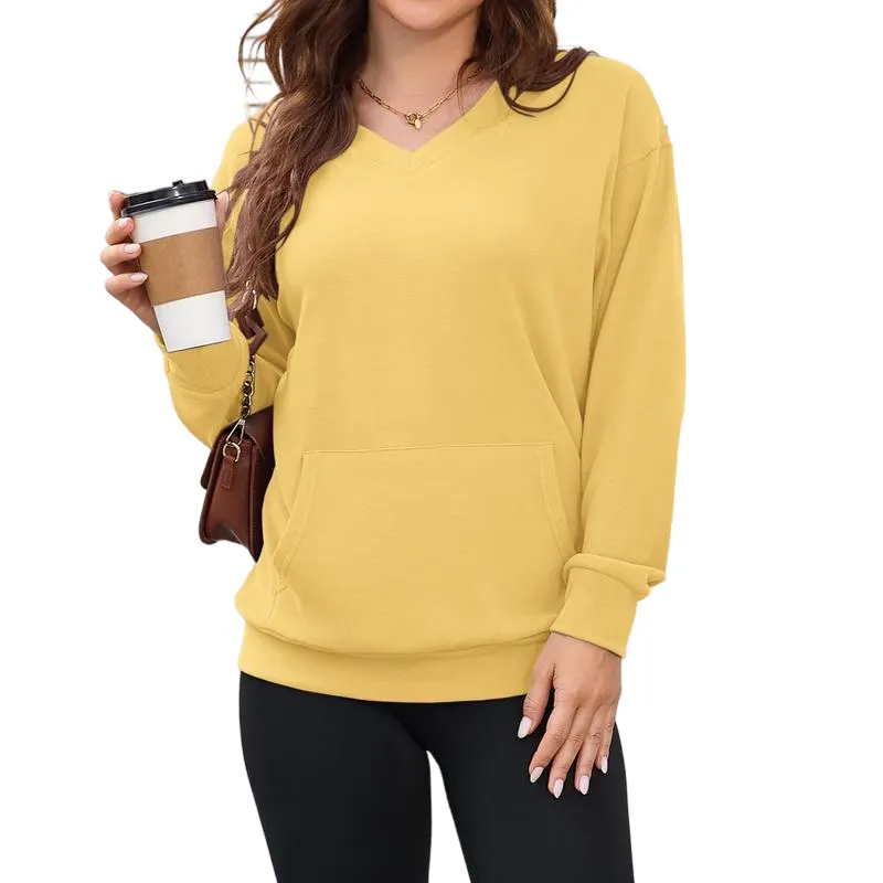 Women's Hoodless V-neck Sweatshirt