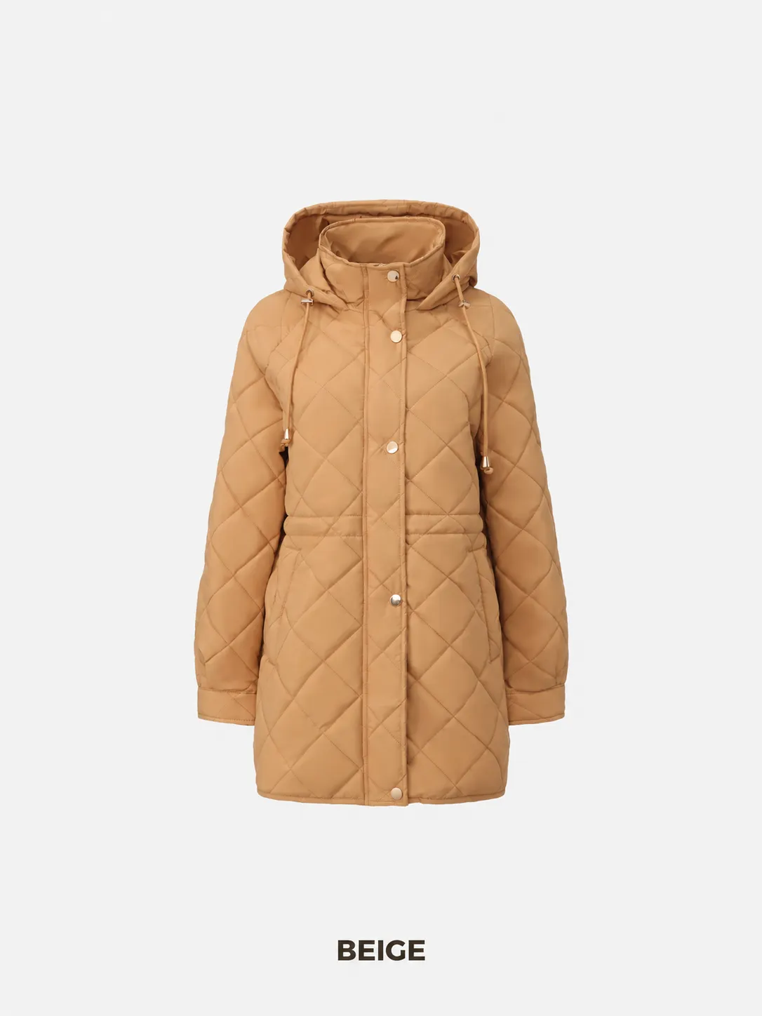 Mid Length Diamond Quilted Puffer