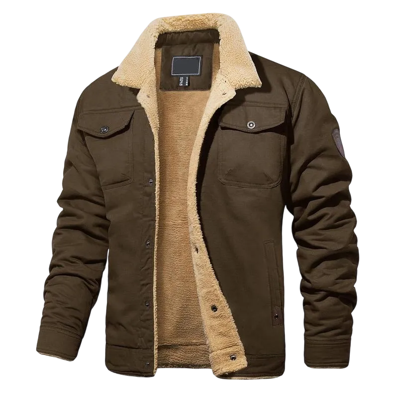Men's Sherpa Lined Trucker Jacket – Warm, Casual Cotton Fleece