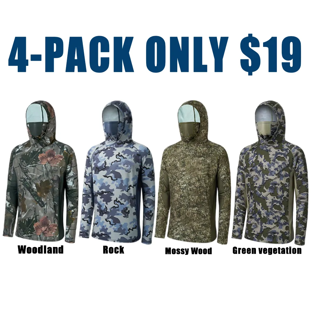 Men's UPF 50+ Camo Hoodie Shirt